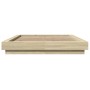 Estructura de cama madera de ingeniería roble Sonoma 135x190 cm de vidaXL, Camas y somieres - Ref: Foro24-3281226, Precio: 16...