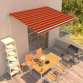 Orange and brown retractable manual awning 400x300 cm by vidaXL, Awnings - Ref: Foro24-3051216, Price: 496,20 €, Discount: %