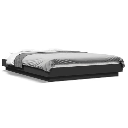 Black engineered wood bed frame 120x190 cm by vidaXL, Beds and slatted bases - Ref: Foro24-3281232, Price: 158,70 €, Discount: %