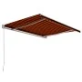 Toldo manual retráctil naranja y marrón 400x300 cm de vidaXL, Toldos - Ref: Foro24-3051216, Precio: 496,14 €, Descuento: %