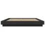 Black engineered wood bed frame 160x200 cm by vidaXL, Beds and slatted bases - Ref: Foro24-3281176, Price: 168,27 €, Discount: %