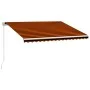 Toldo manual retráctil naranja y marrón 400x300 cm de vidaXL, Toldos - Ref: Foro24-3051216, Precio: 496,14 €, Descuento: %