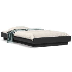 Schwarzer Bettrahmen aus Holzwerkstoff, 90 x 190 cm von vidaXL, Betten und Lattenroste - Ref: Foro24-3281239, Preis: 137,06 €...