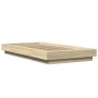 Sonoma oak engineered wood bed frame 75x190 cm by vidaXL, Beds and slatted bases - Ref: Foro24-3281247, Price: 121,28 €, Disc...