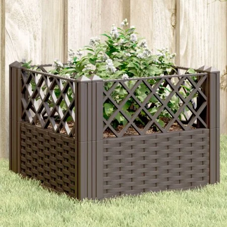 Planter with pegs PP brown 43.5x43.5x43.5 cm by vidaXL, Pots and planters - Ref: Foro24-368006, Price: 25,75 €, Discount: %