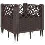Planter with pegs PP brown 43.5x43.5x43.5 cm by vidaXL, Pots and planters - Ref: Foro24-368006, Price: 25,75 €, Discount: %