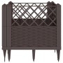 Pflanzgefäß mit Stiften PP braun 43,5x43,5x43,5 cm von vidaXL, Töpfe und Pflanzgefäße - Ref: Foro24-368006, Preis: 26,05 €, R...
