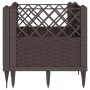 Planter with pegs PP brown 43.5x43.5x43.5 cm by vidaXL, Pots and planters - Ref: Foro24-368006, Price: 25,75 €, Discount: %