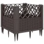 Planter with pegs PP brown 43.5x43.5x43.5 cm by vidaXL, Pots and planters - Ref: Foro24-368006, Price: 25,75 €, Discount: %