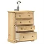 Cómoda cajonera Corona madera maciza de pino 92x48x120 cm de vidaXL, Baúles de almacenamiento - Ref: Foro24-4005675, Precio: ...