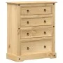 Cómoda cajonera Corona madera maciza de pino 92x48x120 cm de vidaXL, Baúles de almacenamiento - Ref: Foro24-4005675, Precio: ...
