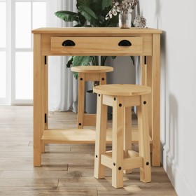 Set de mesa alta y taburetes de bar 3 pzas madera maciza pino
