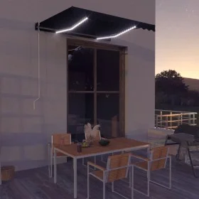 Manual retractable awning with anthracite gray LED 300x250 cm by vidaXL, Awnings - Ref: Foro24-3051243, Price: 276,97 €, Disc...