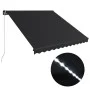 Manual retractable awning with anthracite gray LED 300x250 cm by vidaXL, Awnings - Ref: Foro24-3051243, Price: 276,97 €, Disc...