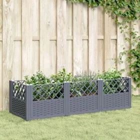 Planter with pegs PP gray 123.5x43.5x43.5 cm by vidaXL, Pots and planters - Ref: Foro24-368019, Price: 54,89 €, Discount: %