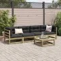 Gartensofa-Set 5-teilig aus imprägniertem Kiefernholz von vidaXL, Gartensets - Ref: Foro24-3299282, Preis: 292,59 €, Rabatt: %