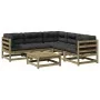 6-piece garden sofa set with impregnated pine wood cushions by vidaXL, Garden sets - Ref: Foro24-3299448, Price: 551,32 €, Di...