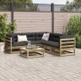 6-teilige Gartensofagarnitur mit Kissen aus imprägniertem Kiefernholz von vidaXL, Gartensets - Ref: Foro24-3299448, Preis: 55...