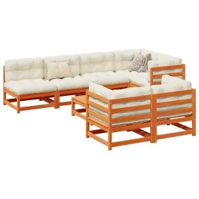 8-piece garden sofa set with wax-brown pine wood cushions by vidaXL, Garden sets - Ref: Foro24-3299347, Price: 901,66 €, Disc...
