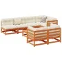 8-piece garden sofa set with wax-brown pine wood cushions by vidaXL, Garden sets - Ref: Foro24-3299347, Price: 904,21 €, Disc...