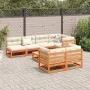 8-piece garden sofa set with wax-brown pine wood cushions by vidaXL, Garden sets - Ref: Foro24-3299347, Price: 904,21 €, Disc...