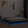 Estructura cama con luces LED madera ingeniería negro 140x200cm