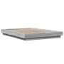 Sonoma gray wood bed frame with LED lights 140x200 cm by vidaXL, Beds and slatted bases - Ref: Foro24-3281103, Price: 185,13 ...