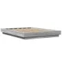 Sonoma gray wood bed frame with LED lights 140x200 cm by vidaXL, Beds and slatted bases - Ref: Foro24-3281103, Price: 185,13 ...