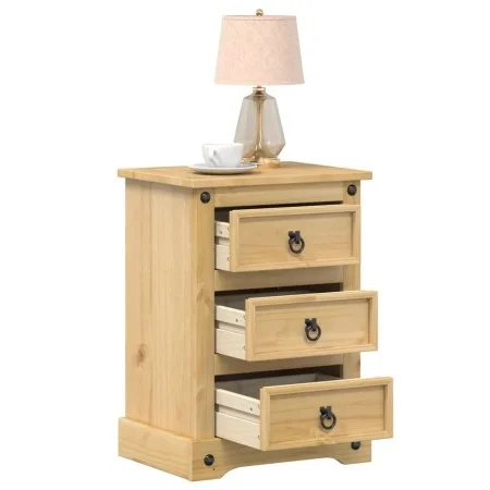 Mesita de noche Corona madera maciza de pino 45x35x64 cm de vidaXL, Mesitas de noche - Ref: Foro24-4005656, Precio: 103,29 €,...