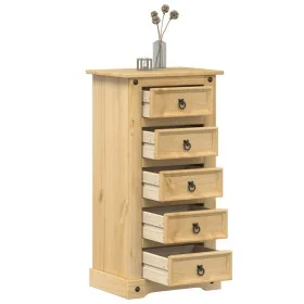 Corona bedside table solid pine wood 53x39x103 cm by vidaXL, Nightstands - Ref: Foro24-4005661, Price: 129,13 €, Discount: %