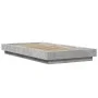 Bed frame with LED lights concrete gray wood 100x200 cm by vidaXL, Beds and slatted bases - Ref: Foro24-3281115, Price: 154,4...