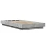 Bed frame with LED lights concrete gray wood 100x200 cm by vidaXL, Beds and slatted bases - Ref: Foro24-3281115, Price: 154,4...