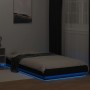 Bettgestell mit LED-Leuchten, schwarzes Holzwerkstoff, 90 x 190 cm von vidaXL, Betten und Lattenroste - Ref: Foro24-3281148, ...