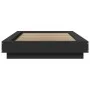 Bed frame with LED lights black engineered wood 90x190 cm by vidaXL, Beds and slatted bases - Ref: Foro24-3281148, Price: 153...