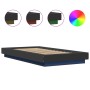 Bettgestell mit LED-Leuchten, schwarzes Holzwerkstoff, 90 x 190 cm von vidaXL, Betten und Lattenroste - Ref: Foro24-3281148, ...