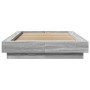 Sonoma gray wood bed frame with LED lights 100x200 cm by vidaXL, Beds and slatted bases - Ref: Foro24-3281117, Price: 161,46 ...