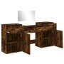 Smoked Oak Engineered Wood 4-Piece Vanity Set by vidaXL, Bedroom furniture sets - Ref: Foro24-3276529, Price: 219,49 €, Disco...
