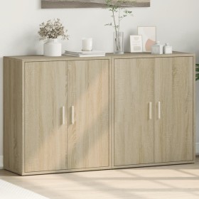 Engineered wood sideboard 2 pcs Sonoma oak 60x31x70 cm by vidaXL, Sideboards - Ref: Foro24-3276541, Price: 117,96 €, Discount: %