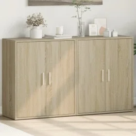 Engineered wood sideboard 2 pcs Sonoma oak 60x31x70 cm by vidaXL, Sideboards - Ref: Foro24-3276541, Price: 116,04 €, Discount: %