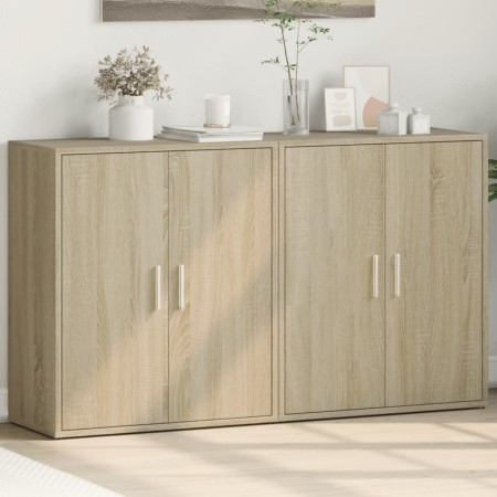 Engineered wood sideboard 2 pcs Sonoma oak 60x31x70 cm by vidaXL, Sideboards - Ref: Foro24-3276541, Price: 117,96 €, Discount: %