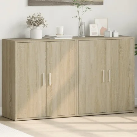 Engineered wood sideboard 2 pcs Sonoma oak 60x31x70 cm by vidaXL, Sideboards - Ref: Foro24-3276541, Price: 116,04 €, Discount: %