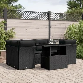 7-piece garden sofa set with black synthetic rattan cushions by vidaXL, Garden sets - Ref: Foro24-3266375, Price: 503,47 €, D...