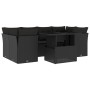 7-teiliges Gartensofa-Set mit schwarzen synthetischen Rattankissen von vidaXL, Gartensets - Ref: Foro24-3266375, Preis: 485,9...