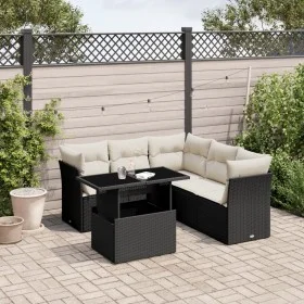 6-piece garden sofa set and black synthetic rattan cushions by vidaXL, Garden sets - Ref: Foro24-3266576, Price: 421,73 €, Di...
