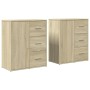 Aparador de madera de ingeniería 2 uds roble Sonoma 60x31x70 cm de vidaXL, Aparadores - Ref: Foro24-3276555, Precio: 161,54 €...