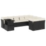 Gartensofa-Set 10-teilig mit schwarzen synthetischen Rattankissen von vidaXL, Gartensets - Ref: Foro24-3266846, Preis: 586,95...