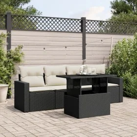 5-piece garden furniture set and black synthetic rattan cushions by vidaXL, Garden sets - Ref: Foro24-3267096, Price: 339,96 ...