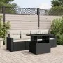 5-teiliges Gartenmöbel-Set und schwarze synthetische Rattankissen von vidaXL, Gartensets - Ref: Foro24-3267096, Preis: 338,86...