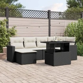 7-piece garden sofa set with black synthetic rattan cushions by vidaXL, Garden sets - Ref: Foro24-3267416, Price: 454,33 €, D...