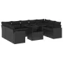 Garden sofa set 10 pieces with black synthetic rattan cushions by vidaXL, Garden sets - Ref: Foro24-3267475, Price: 681,94 €,...